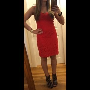 Karl Lagerfeld Paris Sleeveless Lace Floral Dress